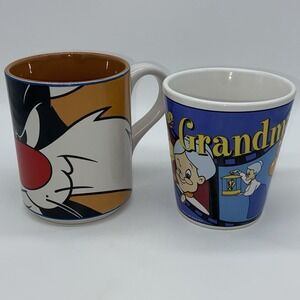 Set Of 2 Warner Bros Looney Tunes SYLVESTER/TWEETY Coffee‎ Tea Mugs EUC